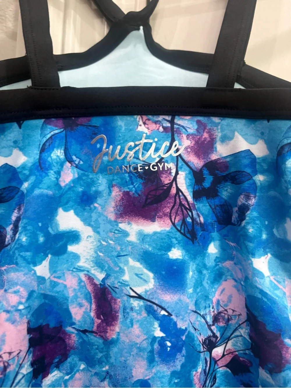 Justice Dance shades of blue leotard Small 7/8 *Missing Stones** Otherwise GUC